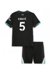 Liverpool Ibrahima Konate #5 Jalkapallovaatteet Lasten Vieraspeliasu 2024-25 Lyhythihainen (+ Lyhyet housut)